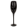 Schwarzes Sektglas mit silberfarbener  Glitterbeschriftung, ca. 24 cm (6 x 18, 4 x 30, 4 x 40, 6 x 50, 4 x 60) im Geschenkkarton