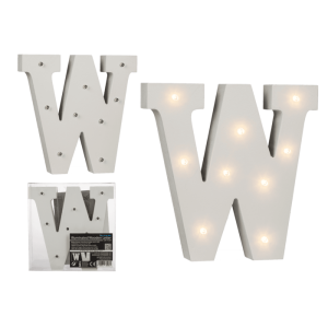 OOTB Beleuchteter Holz-Buchstabe W mit 9 LED