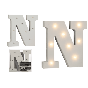 OOTB Beleuchteter Holz-Buchstabe N mit 8 LED