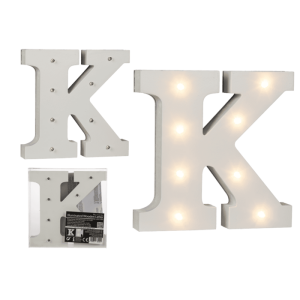 OOTB Beleuchteter Holz-Buchstabe K mit 8 LED