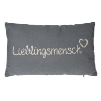 Graues Deko-Kissen, Lieblingsmensch,