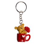 OOTB Metall-Schlüsselanhänger Bär in Tasse