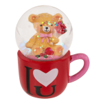 OOTB Glitterkugel Bär auf Sockel Tasse I love you