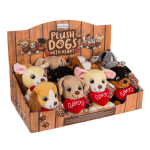 OOTB Sitzende Plüsch-Hunde mit Herz ca. 14 cm
