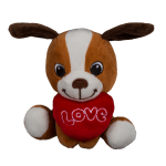 OOTB Sitzende Plüsch-Hunde mit Herz ca. 14 cm