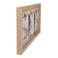 Naturfarbener Holzrahmen, Wäscheleine,