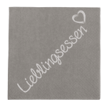 OOTB Graue Papier-Servietten Lieblingsessen