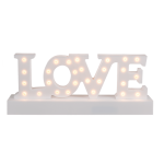 OOTB Weißer Schriftzug Love mit 27 warmweißen LED