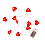 OOTB Lichterkette Rote Herzen mit 10 warmweißen LED