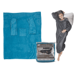 OOTB Blaue Kuscheldecke mit Ärmeln & Taschen