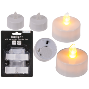 OOTB Teelicht mit warmweißen LED-Flackerlicht
