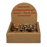 OOTB Metall-Schlüsselanhänger Naturholz-Hippie Bus
