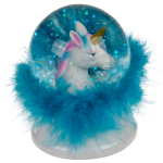 OOTB Glitterkugel Einhornkopf auf Sockel mit Federm &
