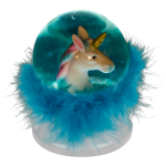 OOTB Glitterkugel Einhornkopf auf Sockel mit Federm &