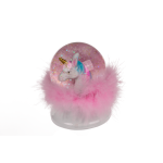 OOTB Glitterkugel Einhornkopf auf Sockel mit Federm &