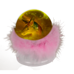 OOTB Glitterkugel Einhornkopf auf Sockel mit Federm &