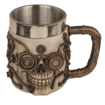 OOTB Bierkrug Cyborg Skull mit Edelstahleinsatz