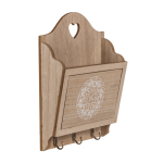 OOTB Naturfarbener Holz-Schlüsselkasten mit 3 Haken &