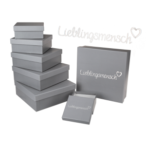 OOTB Graue Geschenkkartonage Lieblingsmensch