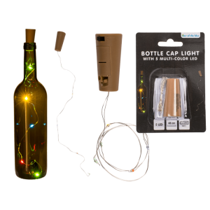 OOTB Flaschenkorken-Lichterkette mit 5 farbigen LED