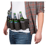 OOTB Schwarzer Flaschenhalter Bier-Gürtel 123 cm