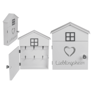 OOTB Weißer Holz-Schlüsselkasten Lieblingsheim