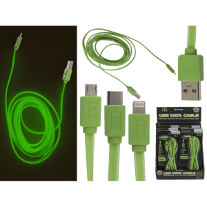 OOTB Grünes USB-Datenkabel für iPhone Typ C & Micro