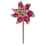 OOTB Bunte Windmühle mit Blumen ca. 17 cm