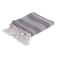OOTB Weiß/graues Fouta-Hamamtuch (für Sauna & Strand)
