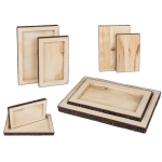 OOTB Holz-Tablett mit Baumrinde 2er Set