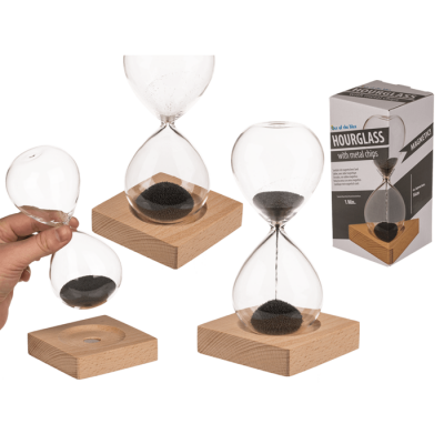 Sanduhr mit magnetischem Sand, ca. 16 cm,
