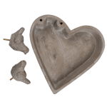 OOTB Vogeltränke Herz ca. 20 x 4 cm mit 2 Vögeln