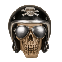 Spardose mit Schloss, Totenkopf mit Sonnenbrille &