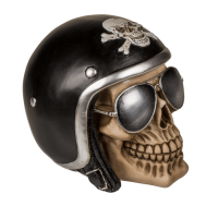 Spardose mit Schloss, Totenkopf mit Sonnenbrille &