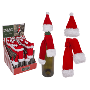 OOTB Textil-Flaschenüberzug Weihnachtsmütze & Schal
