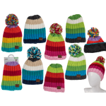 OOTB Kinder-Kuschel-Mütze mit Bommel Rainbow Colours