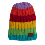 OOTB Kinder-Kuschel-Mütze mit Bommel Rainbow Colours