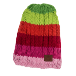 OOTB Kinder-Kuschel-Mütze mit Bommel Rainbow Colours