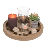 OOTB Naturfarbener Holz-Teller rund