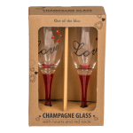 OOTB Sektglas mit Herzen und rotem Sockel Love