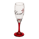 OOTB Sektglas mit Herzen und rotem Sockel Love
