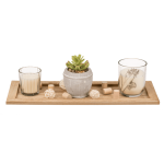 OOTB Naturfarbenes Holz-Tablett ca. 36 x 14 cm