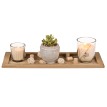 OOTB Naturfarbenes Holz-Tablett ca. 36 x 14 cm