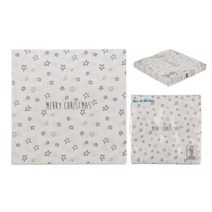 OOTB Papier-Servietten Merry Christmas mit Sternen
