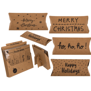OOTB Kraftpapier-Kissenschachteln Weihnachten