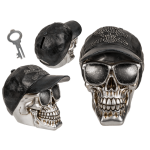 OOTB Spardose mit Schloss Totenkopf mit Basecap