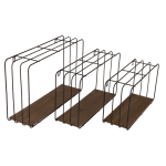 OOTB Wandregal aus Metal mit Holzboden 3er Set