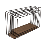 OOTB Wandregal aus Metal mit Holzboden 3er Set