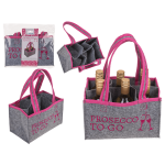 OOTB Graue Filztasche mit 6 Fächern für 6 Flaschen
