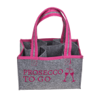 OOTB Graue Filztasche mit 6 Fächern für 6 Flaschen